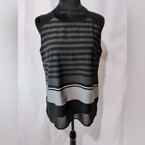 Banana Republic Gray and Black Sleeveless‎ Tank Top